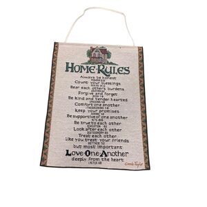 Home Rules Bible Verses Tapestry Wall Hanging Carole Taylor Gods Word Biblical